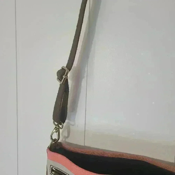 Fossil Classic Dawson Multi Colored Striped Canvas Crossbody Purse Bag - Picture 4 of 6